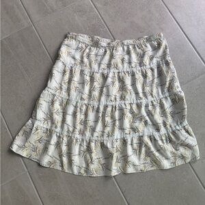 🫧BOGO - 100% silk Y2K American Eagle pale blue floral midi skirt - size 14